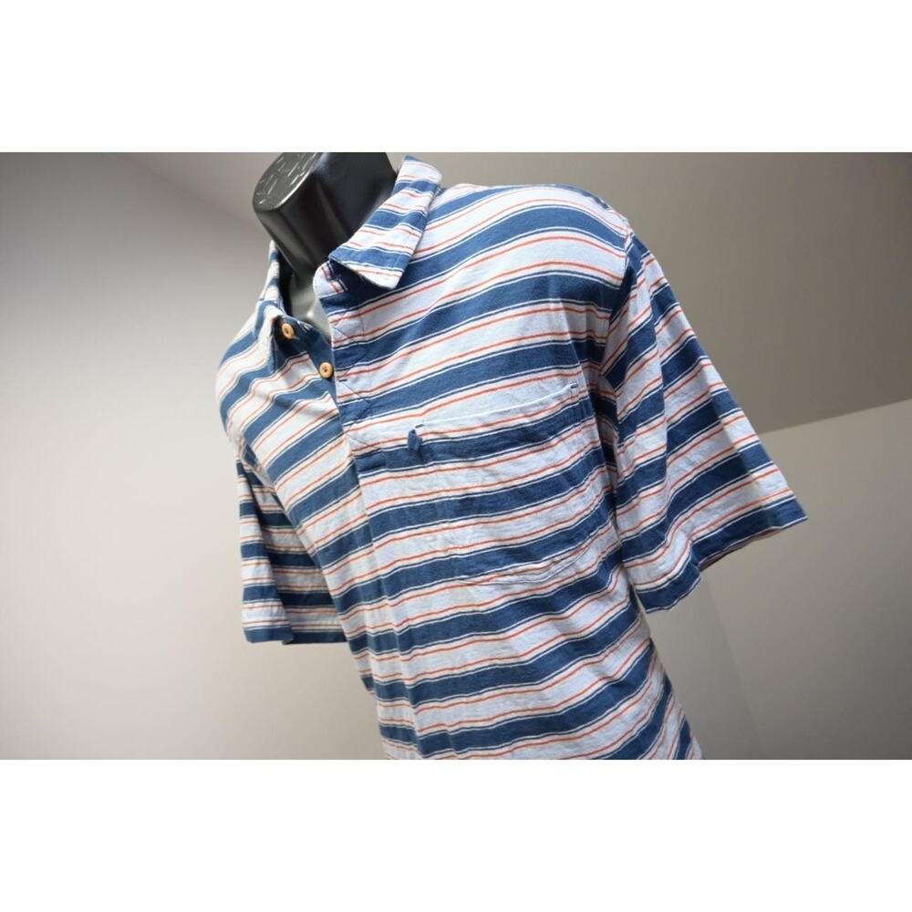 Duluth Trading Co. LongTails Polo Shirt Striped Rugged Relaxed Fit Mens Size XL